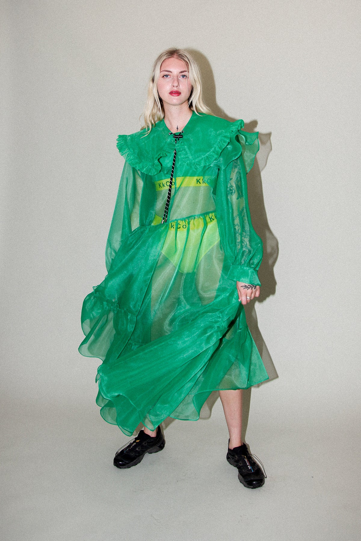Detached Prairie Collar in Lime Organza