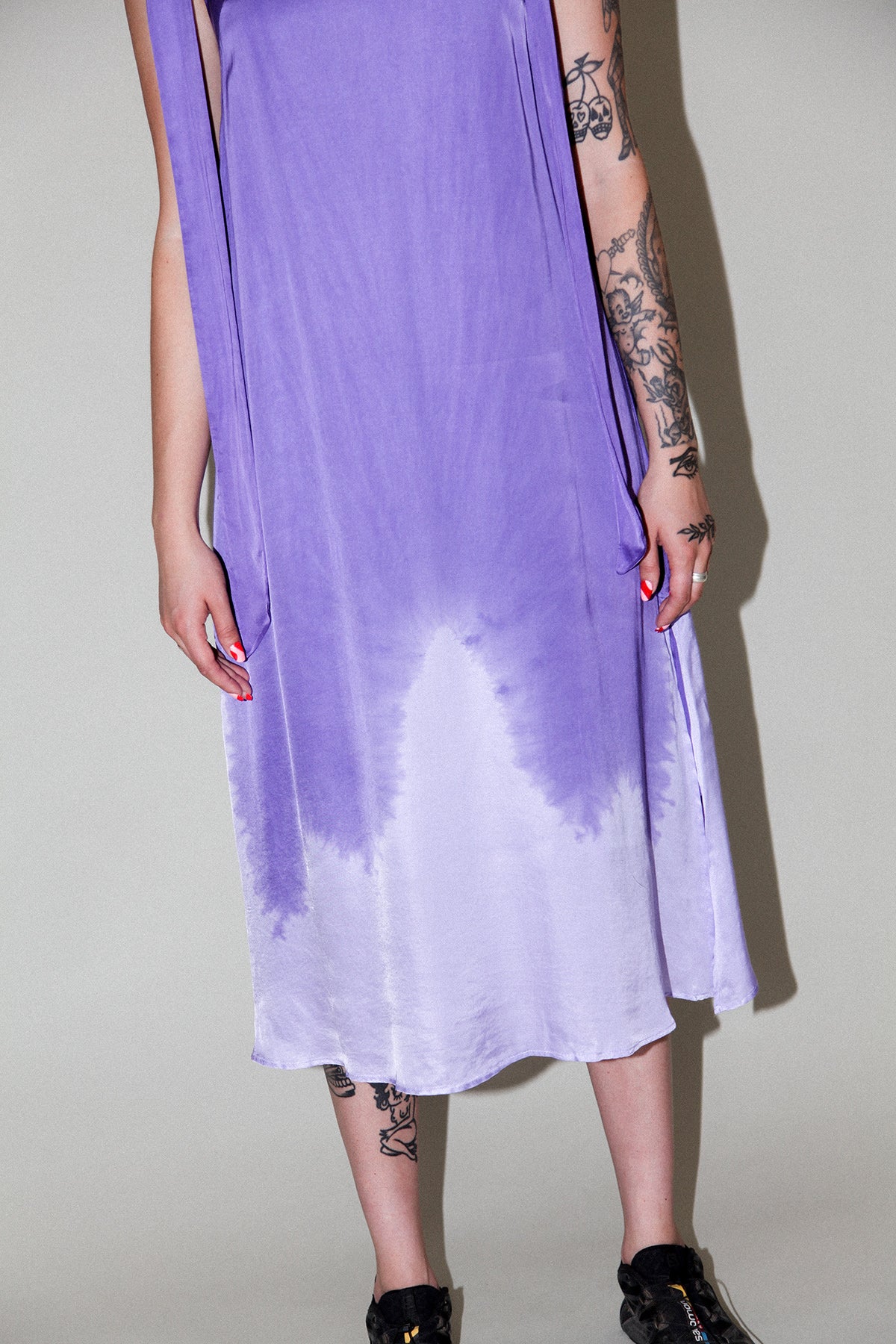 Dipped Slip Dress in Iris Dip Dye