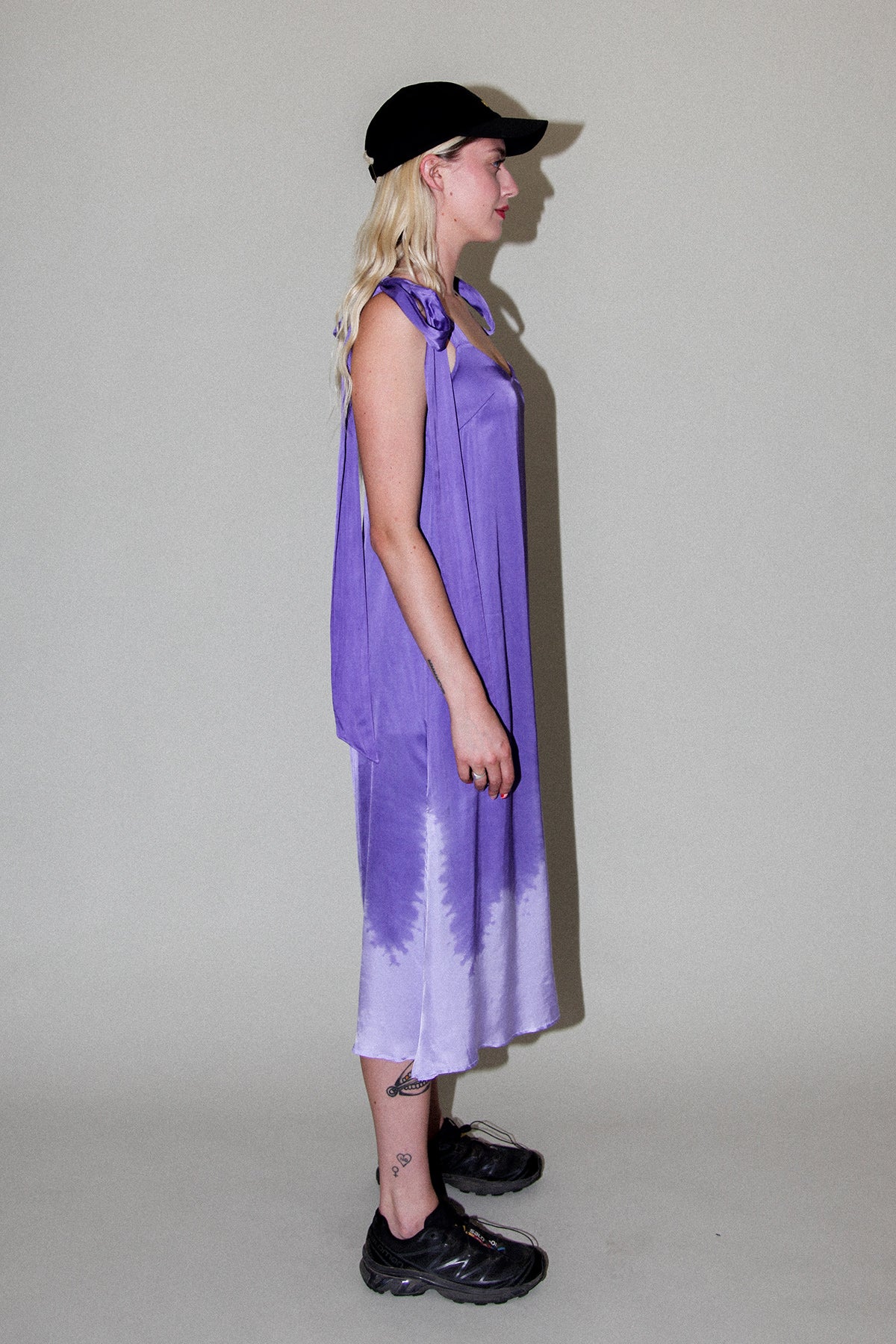 Dipped Slip Dress in Iris Dip Dye