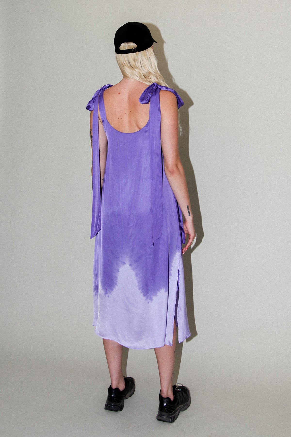 Dipped Slip Dress in Iris Dip Dye