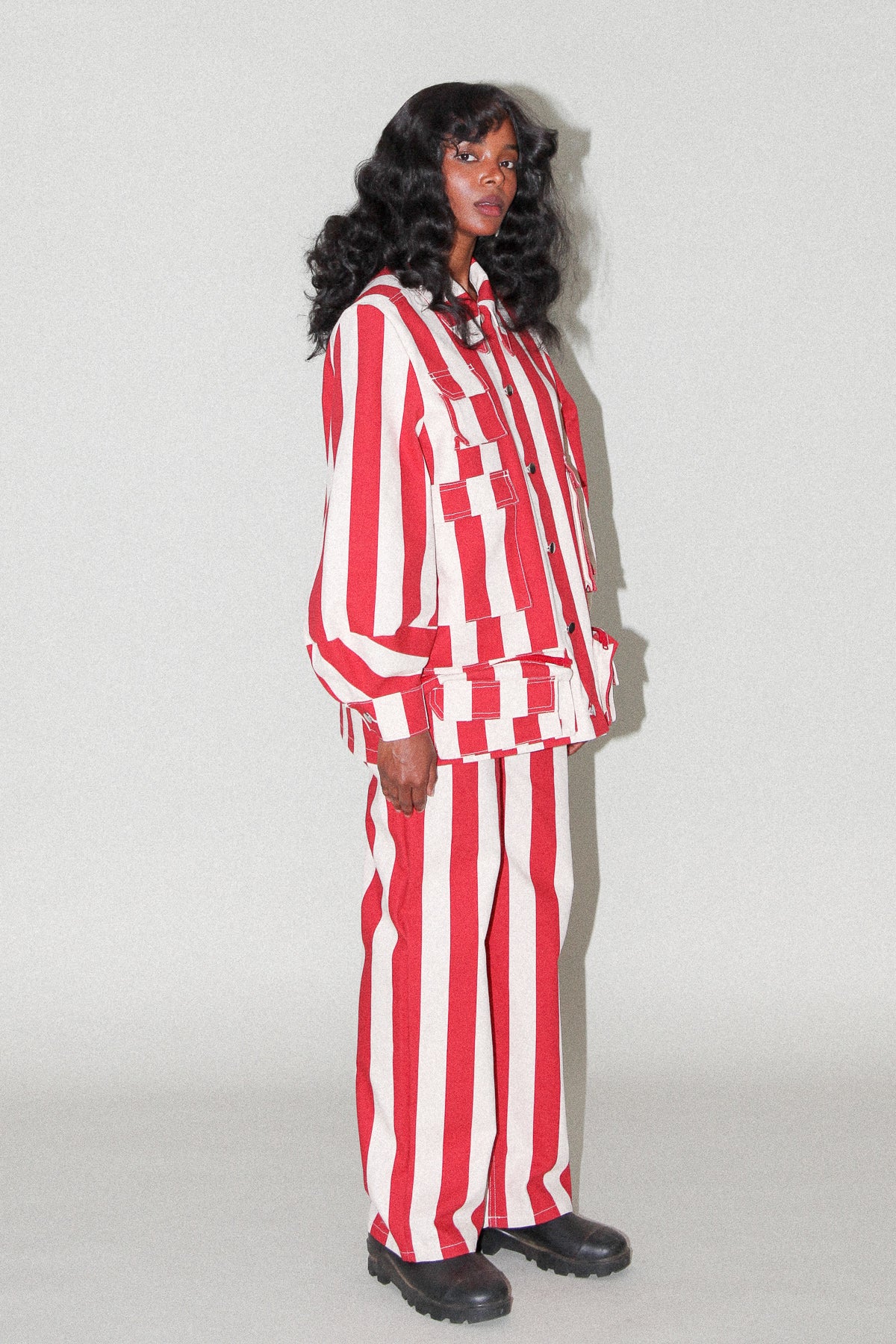 Unelma Meteor Pant in Cherry & Natural Stripe