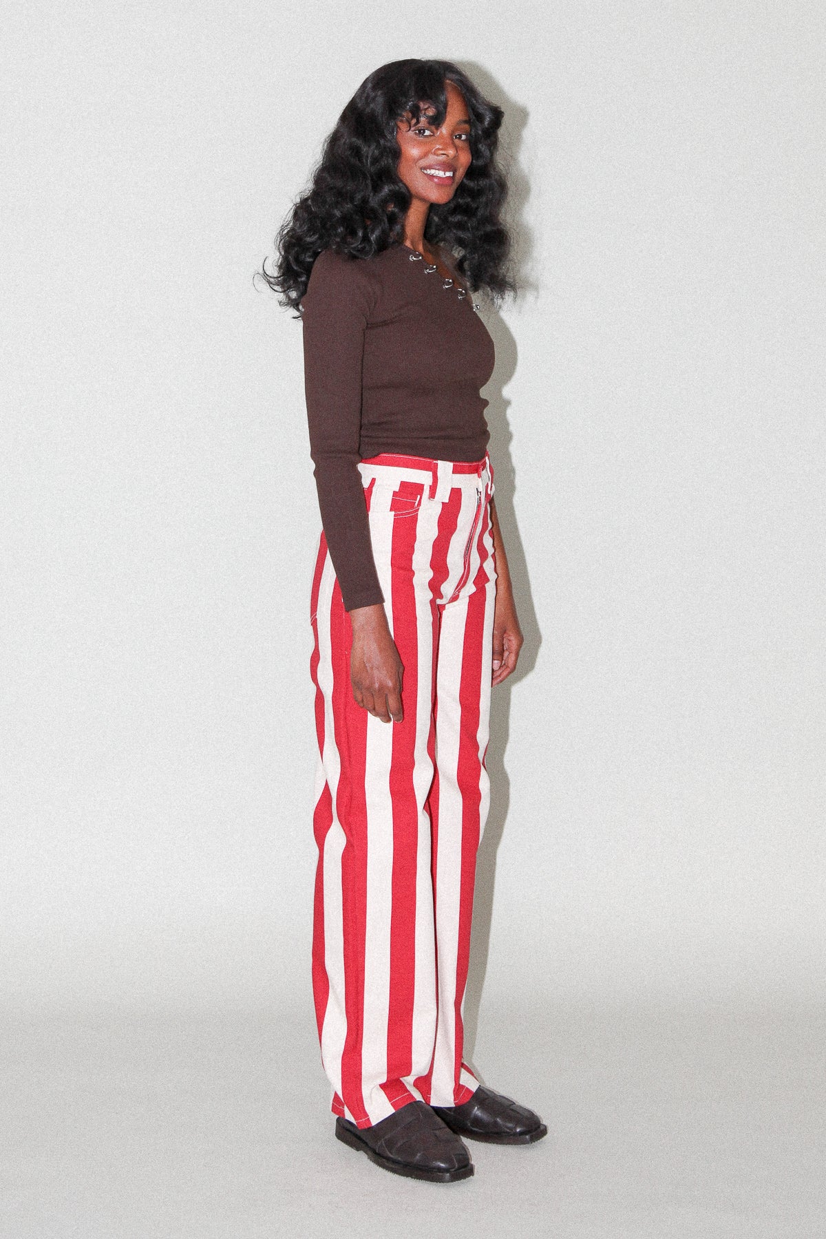 Unelma Meteor Pant in Cherry & Natural Stripe