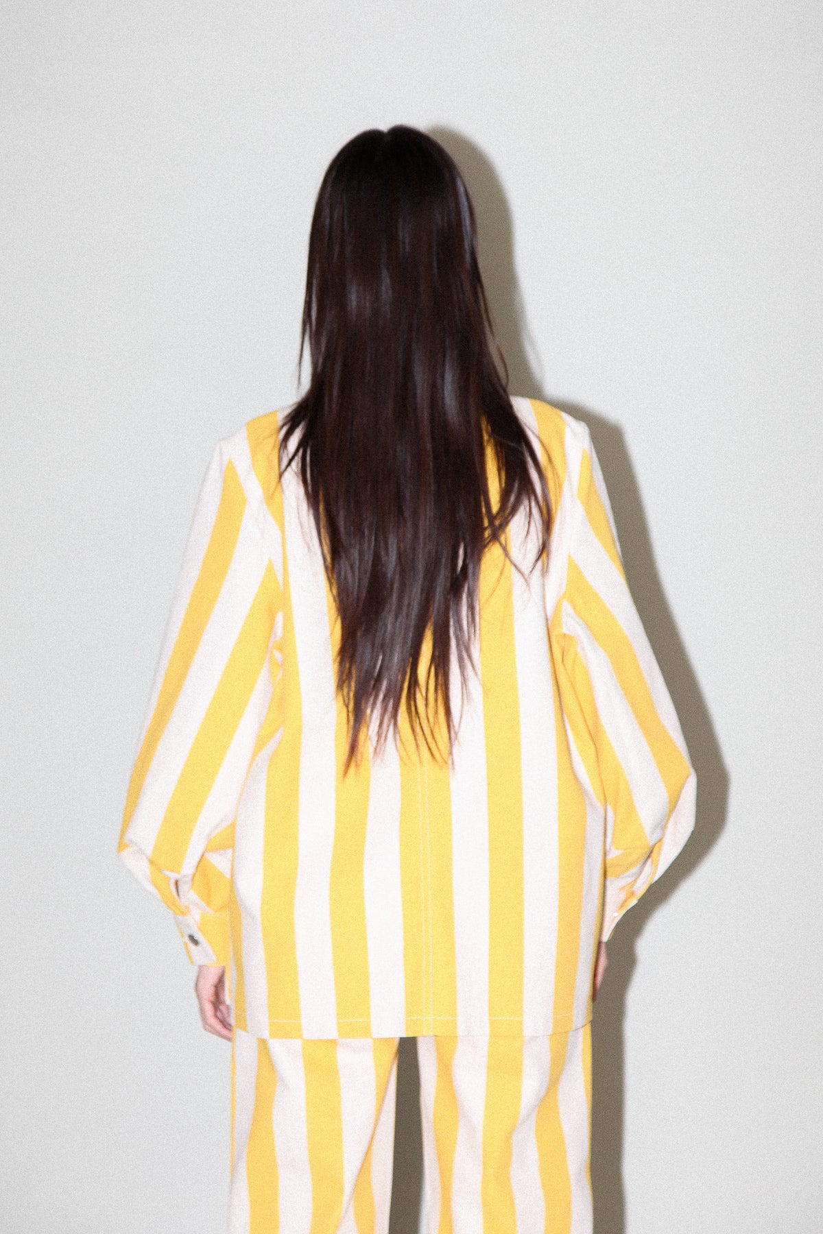 Unelma Utility Jacket in Banana & Natural Stripe