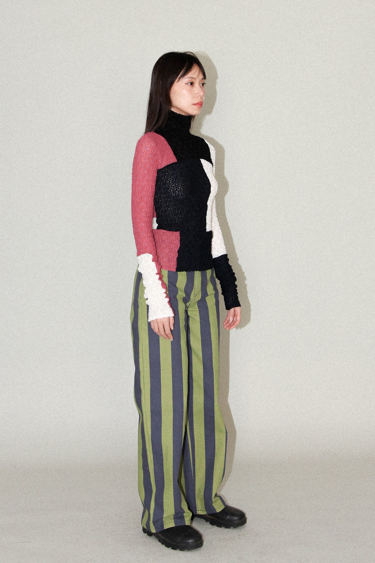 Unelma Meteor Pant in Algae & Navy Stripe