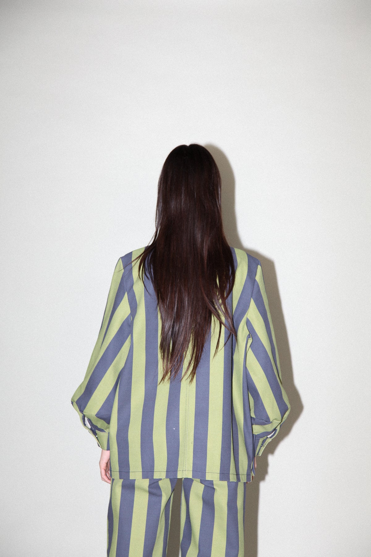 Unelma Utility Jacket in Algae & Navy Stripe