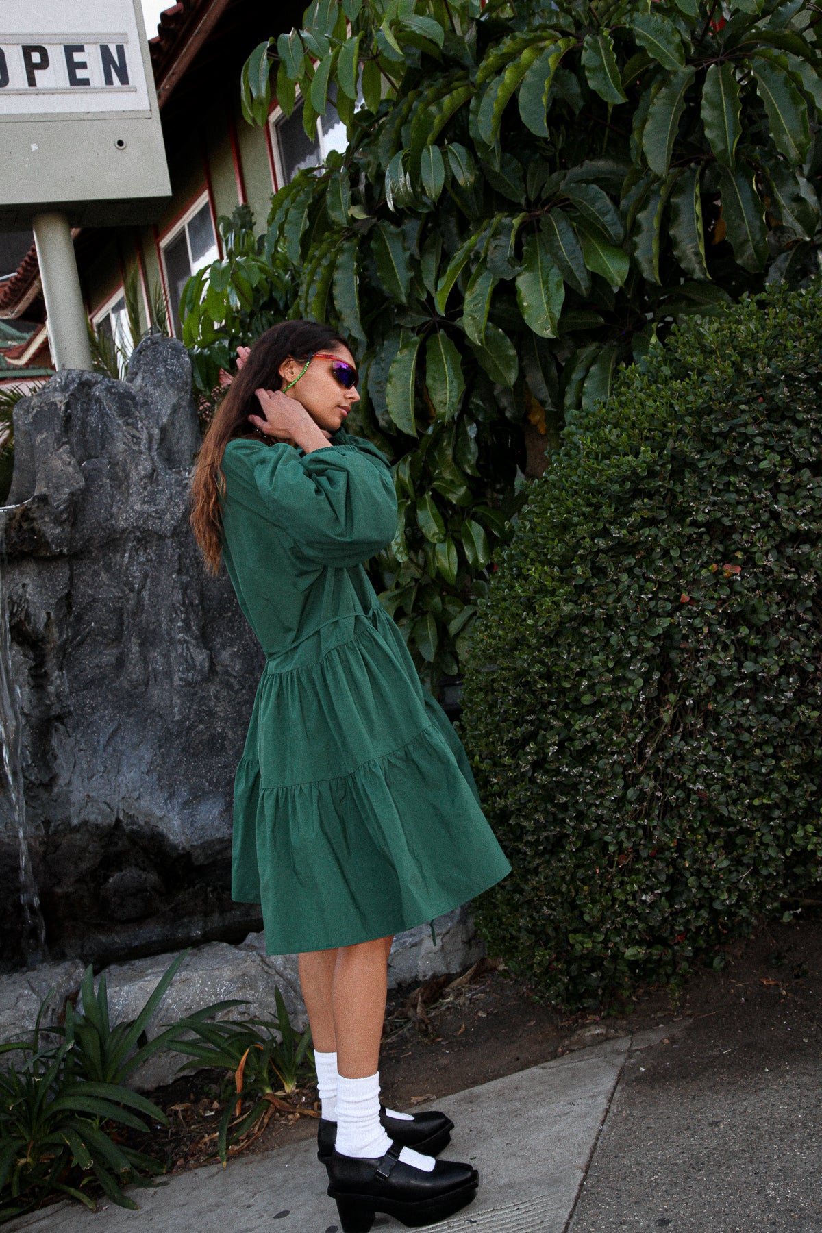 Utility Wrap Dress in Pine
