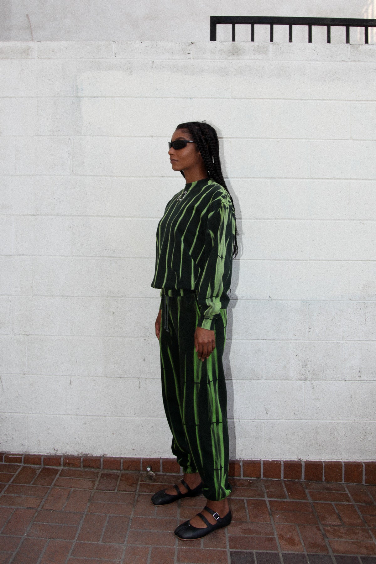 Crescent Sweatpant in Lime Jupiter Dye