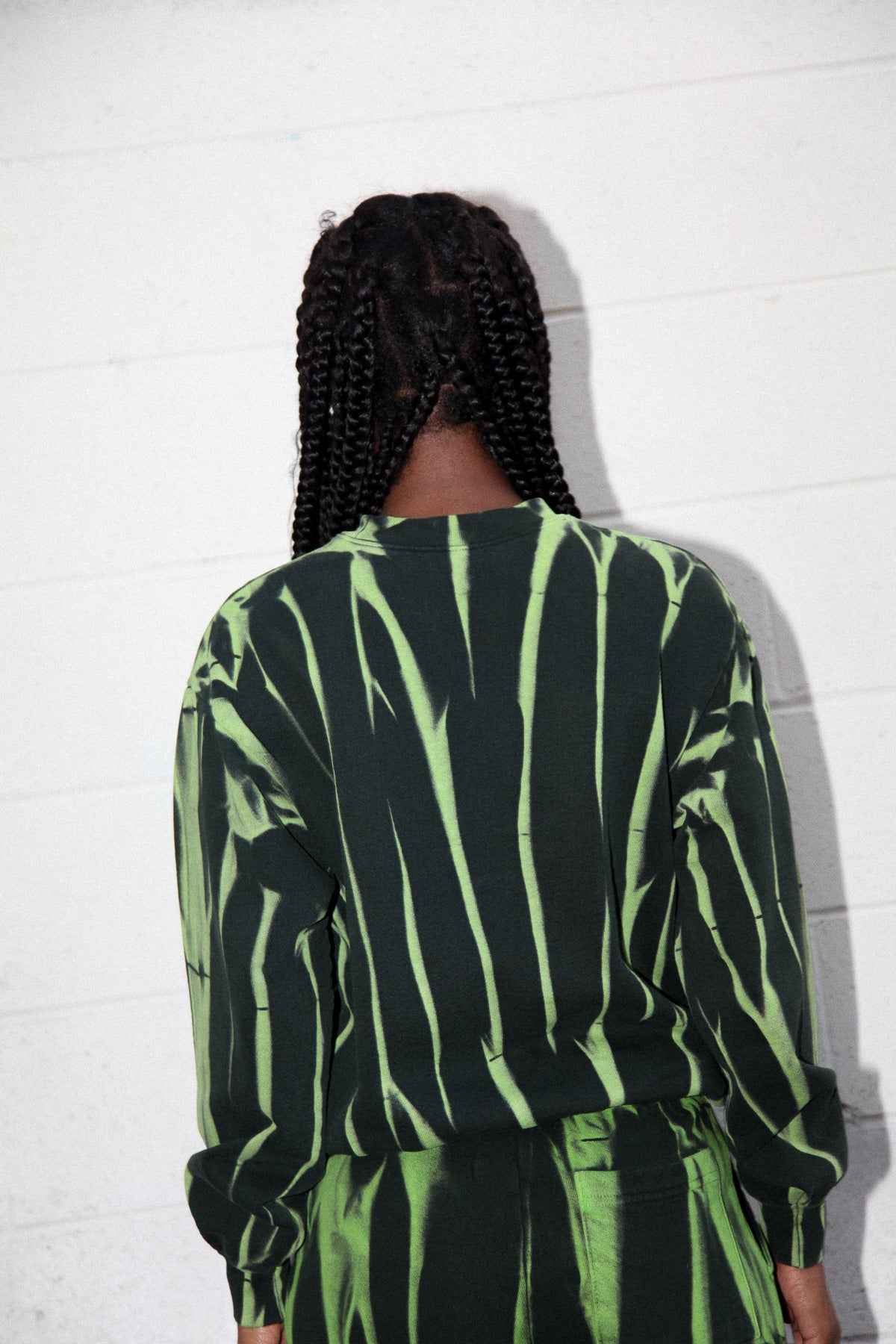 Crescent Crewneck in Lime Jupiter Dye