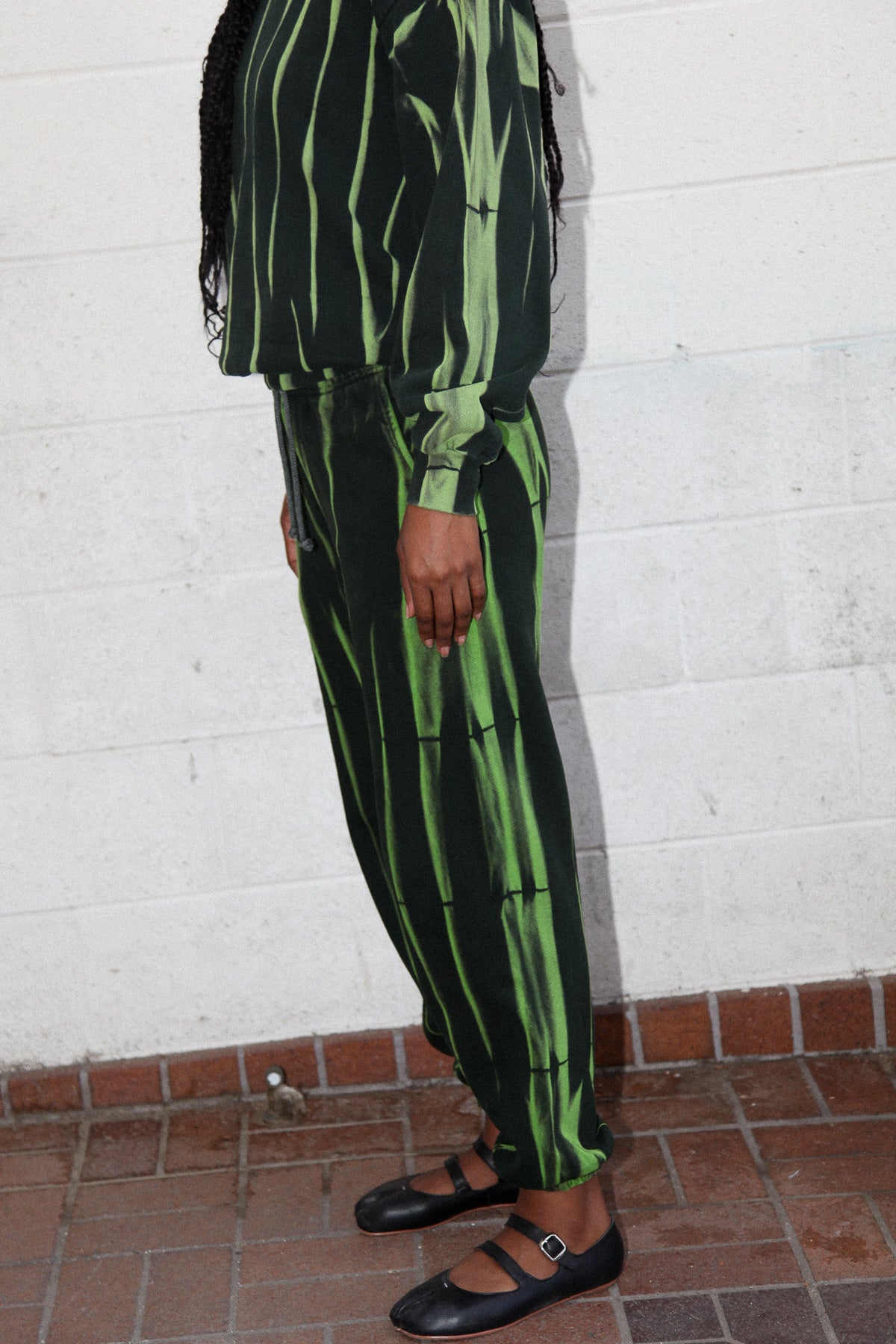 Crescent Sweatpant in Lime Jupiter Dye
