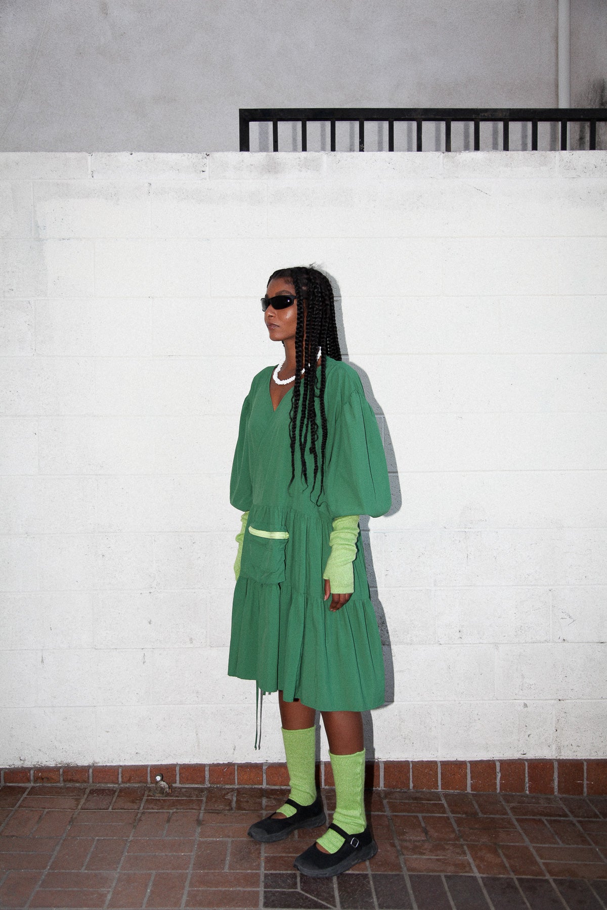 Utility Wrap Dress in Algae