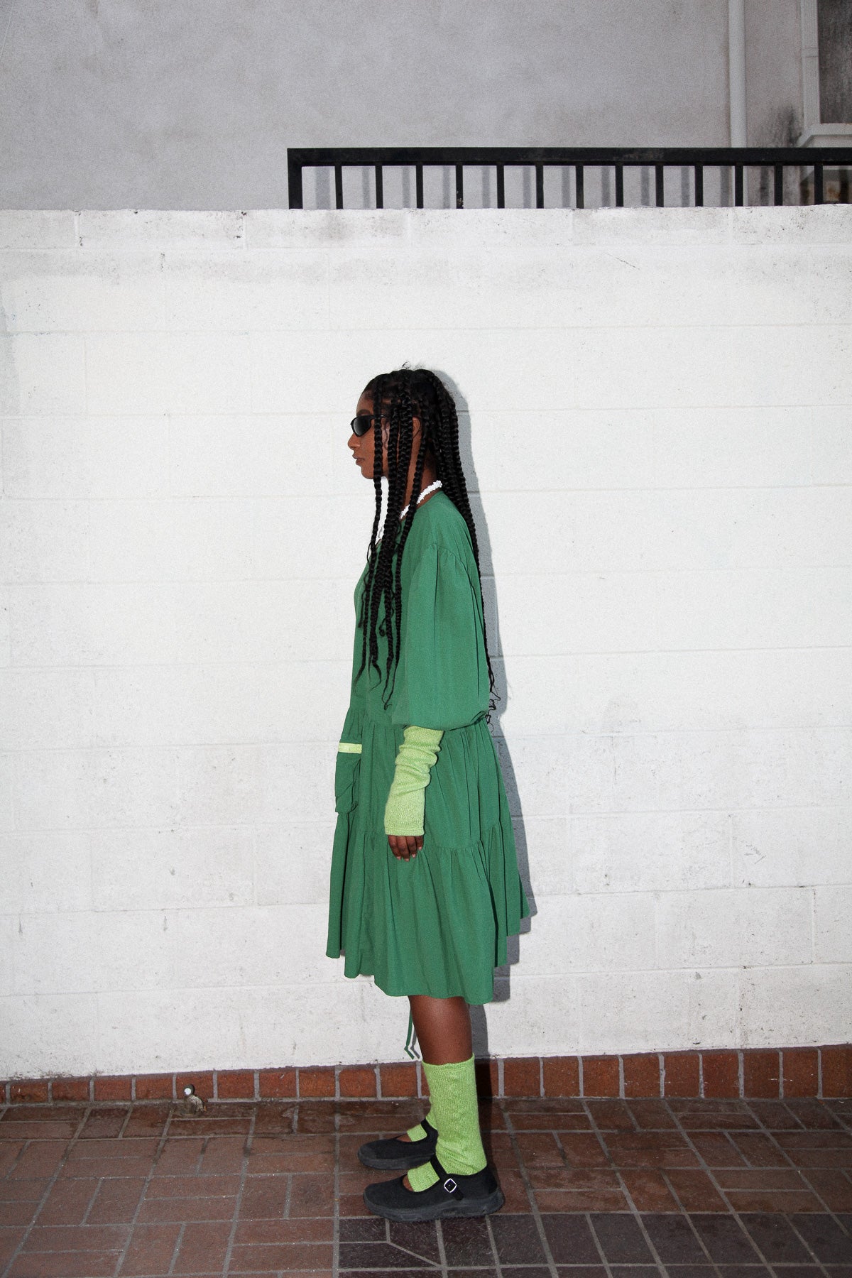 Utility Wrap Dress in Algae