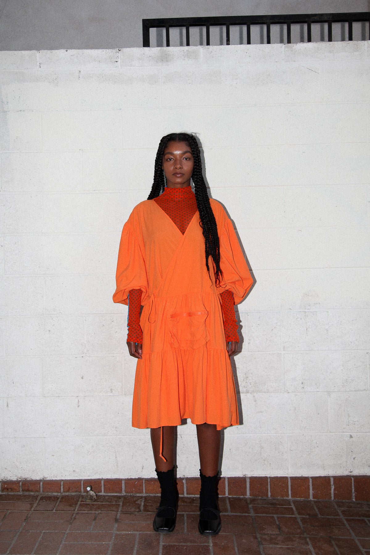 Orange dress with sales jacket