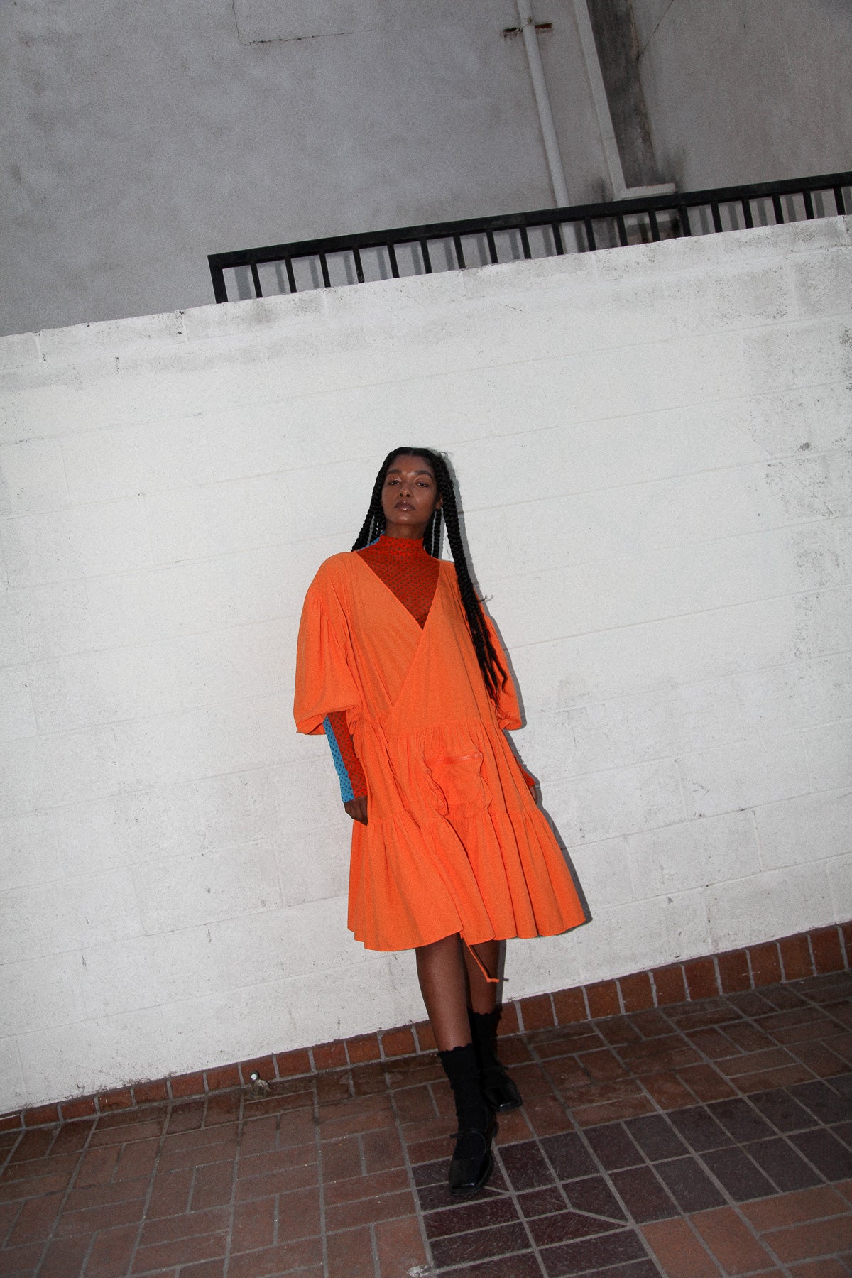 Utility Wrap Dress in Orange