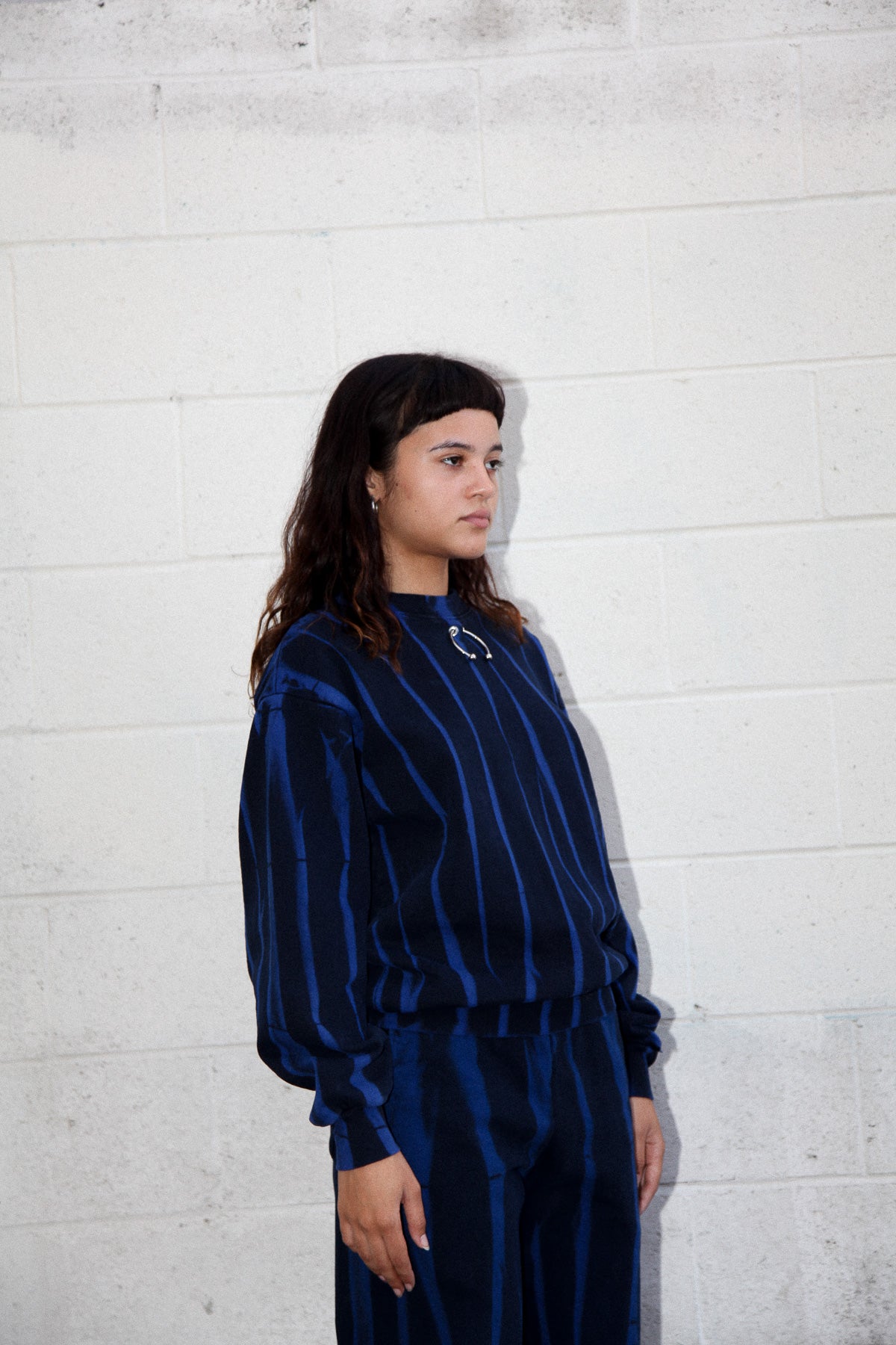 Crescent Crewneck in Cobalt Jupiter Dye