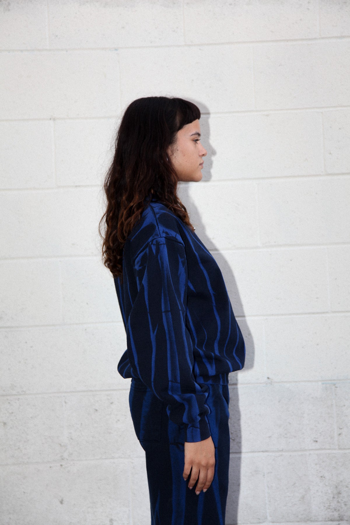 Crescent Crewneck in Cobalt Jupiter Dye