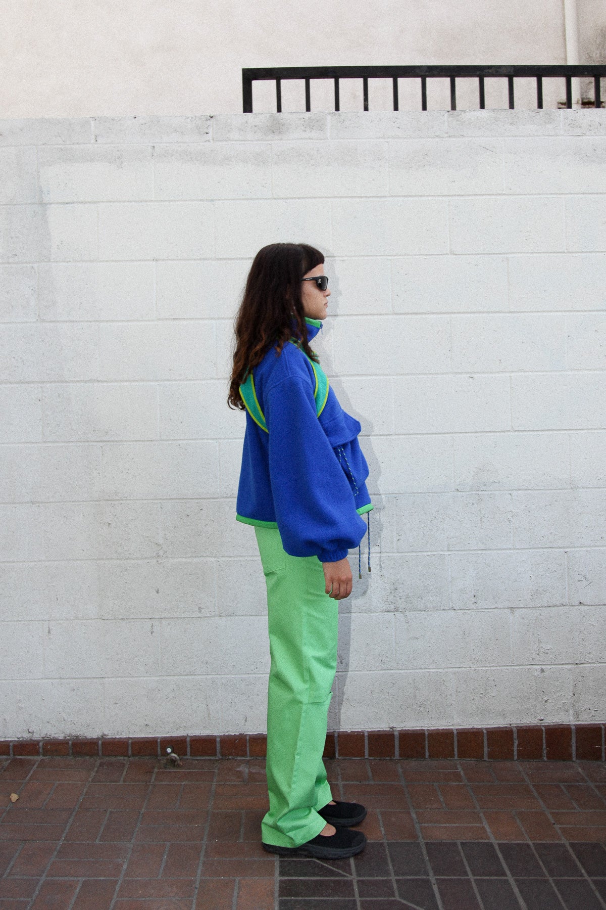 Straight Slit Pant in Key Lime