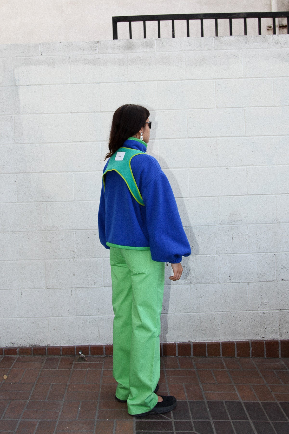 Straight Slit Pant in Key Lime