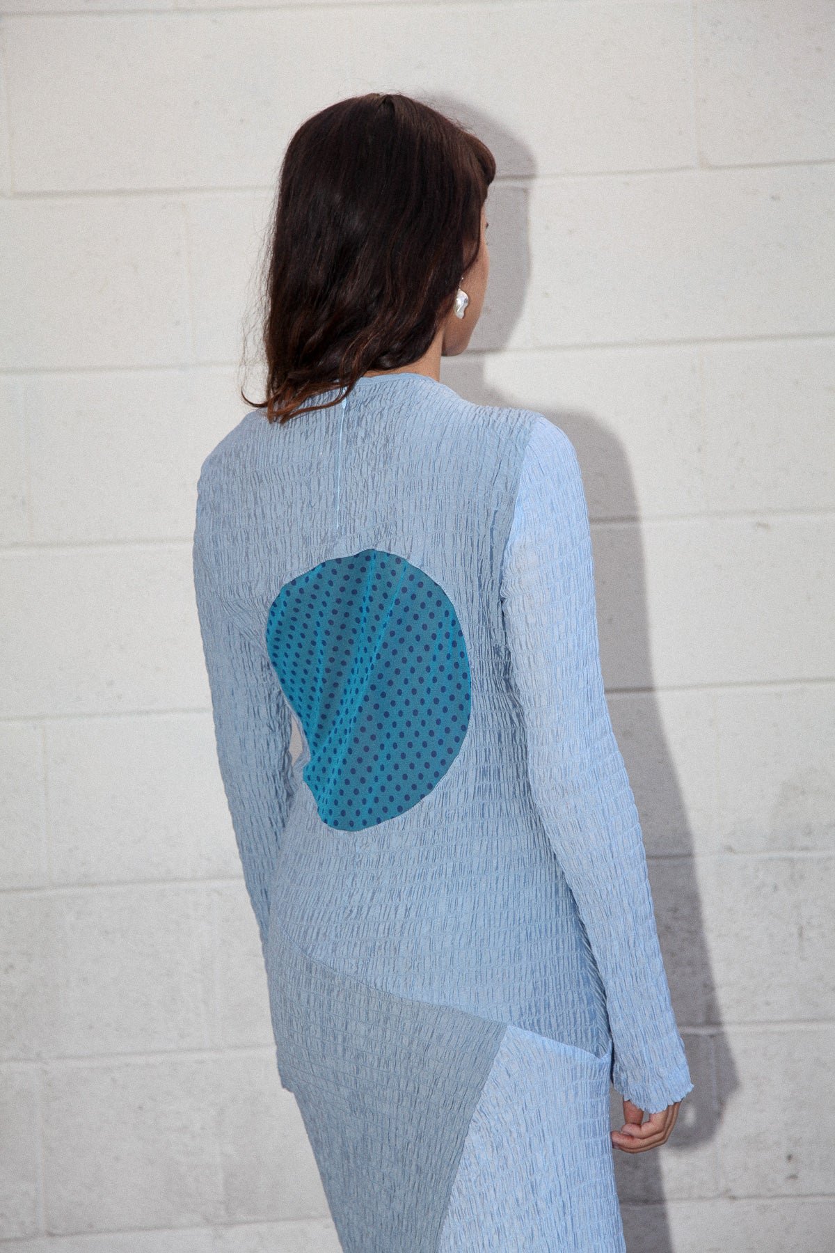 Akoya Ruched Dress in Mixed Blue