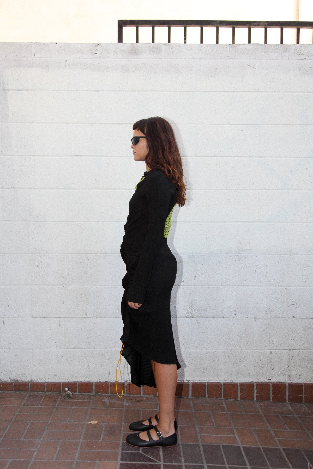 Akoya Ruched Dress in Black
