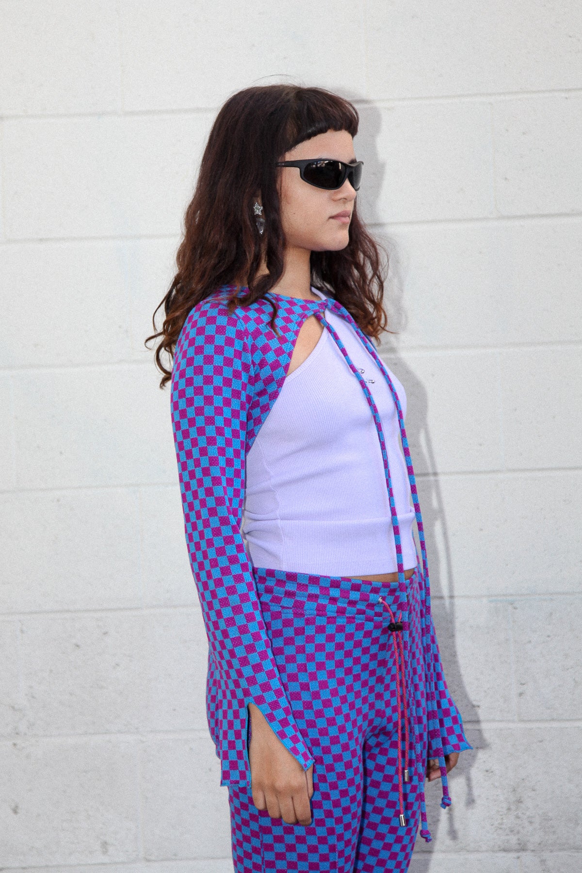 Cowrie Bolero in Blue & Magenta Checker