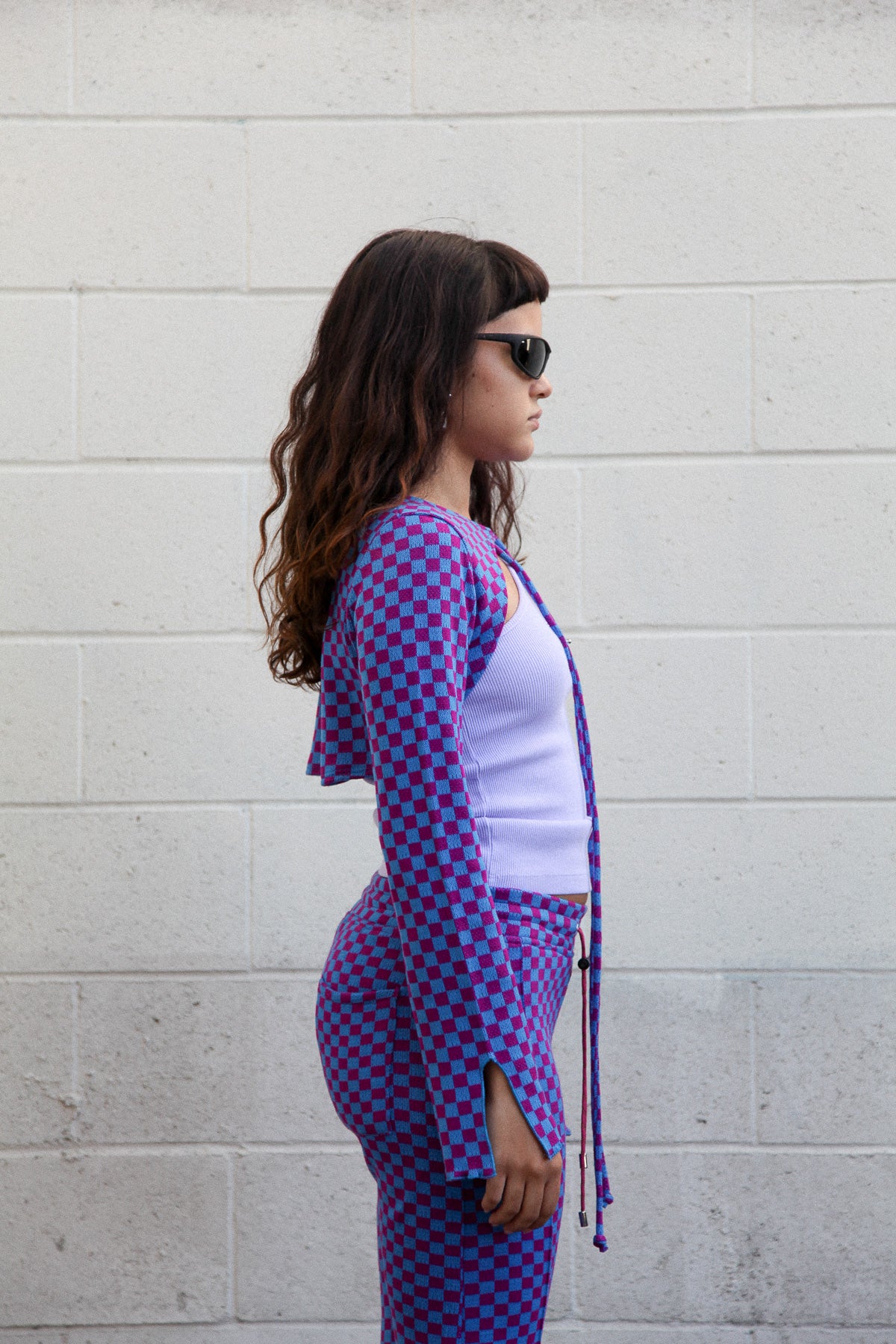 Cowrie Bolero in Blue & Magenta Checker