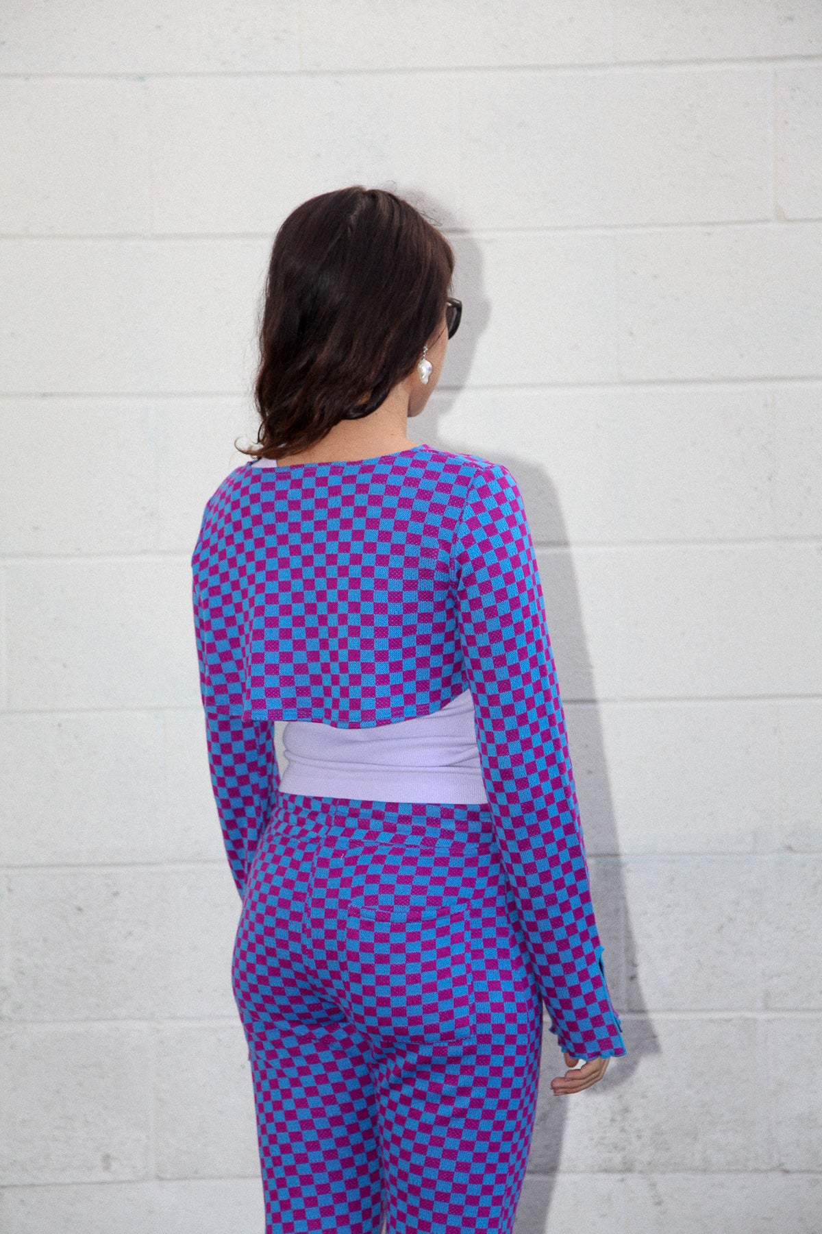 Cowrie Bolero in Blue & Magenta Checker