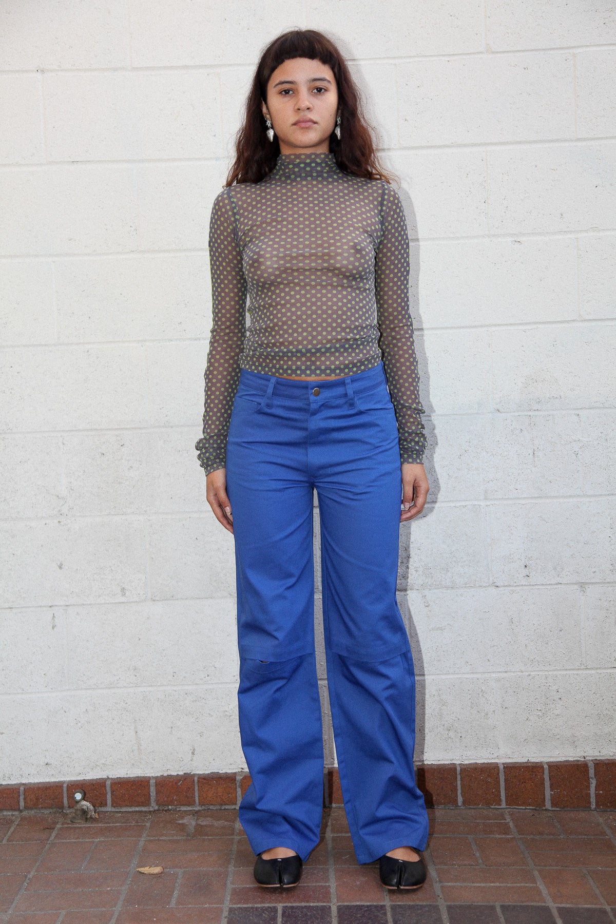 Straight Slit Pant in Blueberry