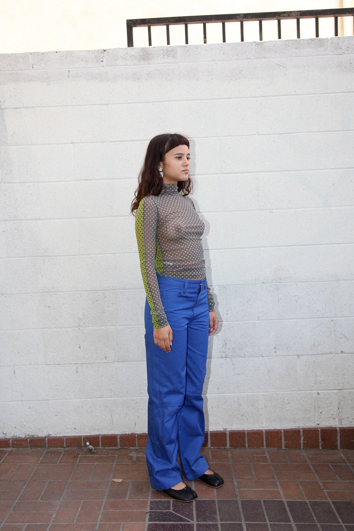 Straight Slit Pant in Blueberry