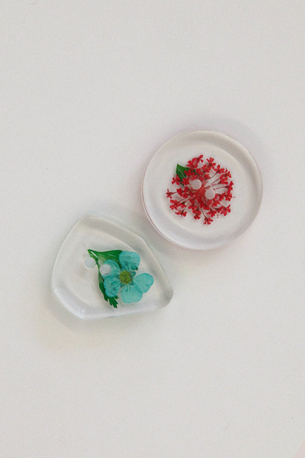 Flower Pressed Lucite Buttons - Mixed