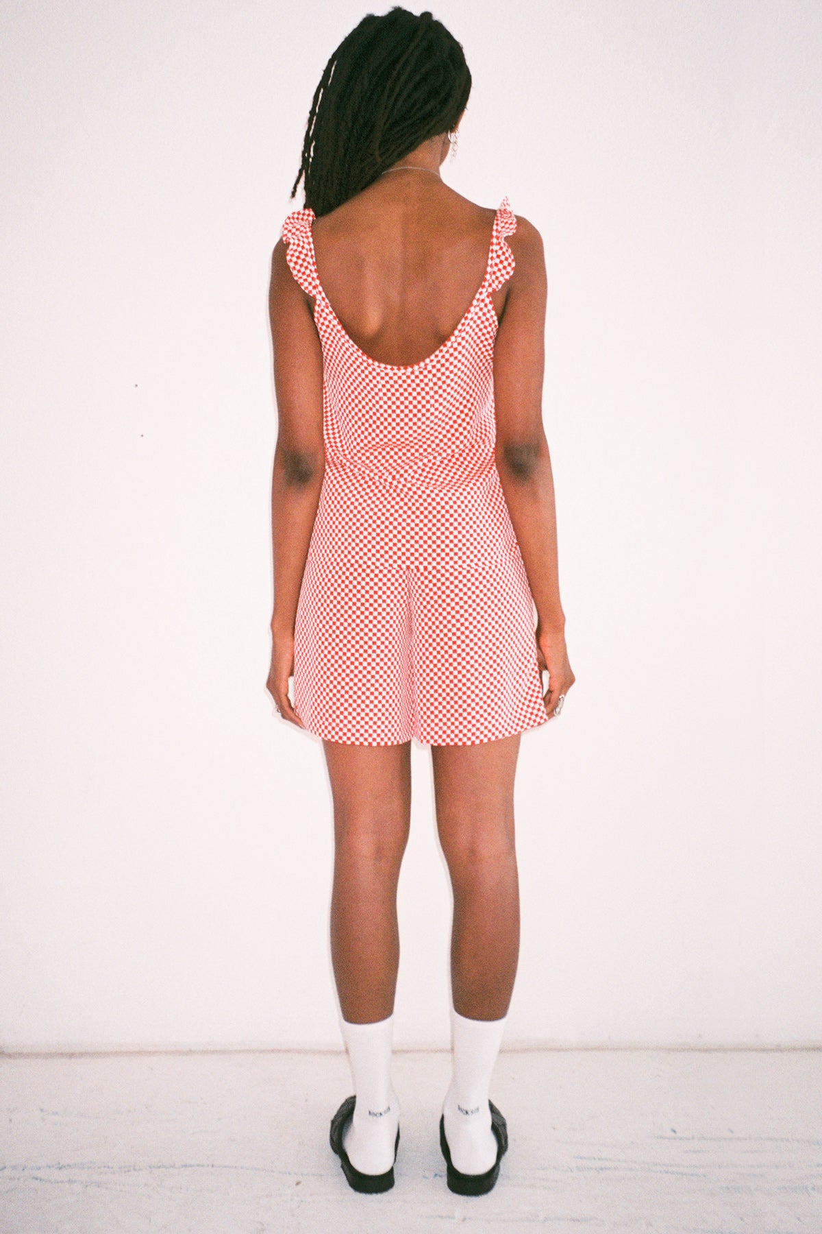 Tidal Tank in Red & White Checker